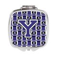 Carolines Treasures Letter Y Football Purple and White Compact Mirror CJ1068-YSCM